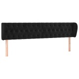 Cumpara ieftin Tablie de pat cu aripioare negru 183x23x78/88 cm catifea