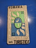 harta turistica a romaniei - din anul 1969 - dimensiuni 90 / 67 cm