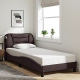 vidaXL Cadru de pat fără saltea, maro &icirc;nchis, 90x190 cm, textil