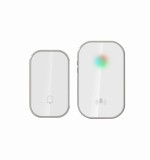 Sonerie fara fir si fara baterie 1 transmitator - comutator cinetic (1 buton) si 1 receptor alb ( 1 sonerie) la priza , IP44, Omu System