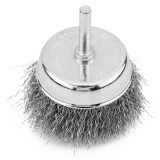 Perie tip cupa din otel 70 mm cu sarma incretita si tija 6 mm Graphite