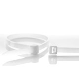 Bride cablu 200mm, 100 buc, Nylon, albe, autoblocante