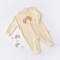 Salopeta Curcubeu cu maneca lunga si botosei din 80%bumbac organic si 20% poliester - Crem, BabyCosy (Marime: 6-9 luni)