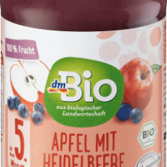 DmBio Piure de fructe cu mere și afine ECO 5+, 190 g