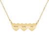 Lant argint 925 placat aur 24K cu 2, 3 sau 4 inimi personalizate cu nume. Colier dama. Cadou special!