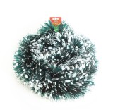 Ghirlanda Craciun Artificiala Pin cu Zapada 200 cm x 15 cm Verde Argintiu Decoratiune Brad, Usa, Gradina