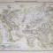 LANTURILE MUNTOASE IN ASIA SI EUROPA , HARTA CU TERMENII SI DENUMIRILE IN LIMBA GERMANA , MIJLOCUL SEC. XIX