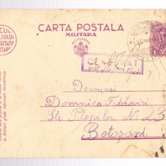 AMS - CARTE POSTALA PRINTATA CENZURAT 1940