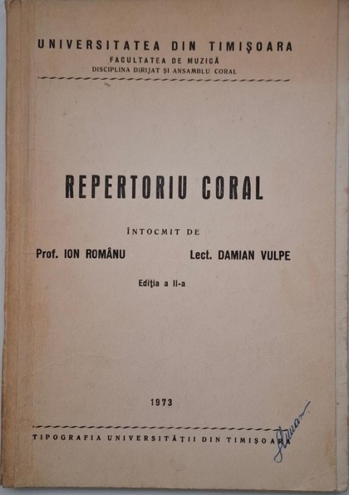 Repertoriu coral - Ion Romanu, Damian Vulpe