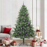vidaXL Brad de Crăciun artificial pre-luminat cu set de bile Verde 3395363
