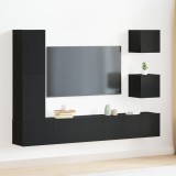 vidaXL Set TV 6 piese, Negru Stejar