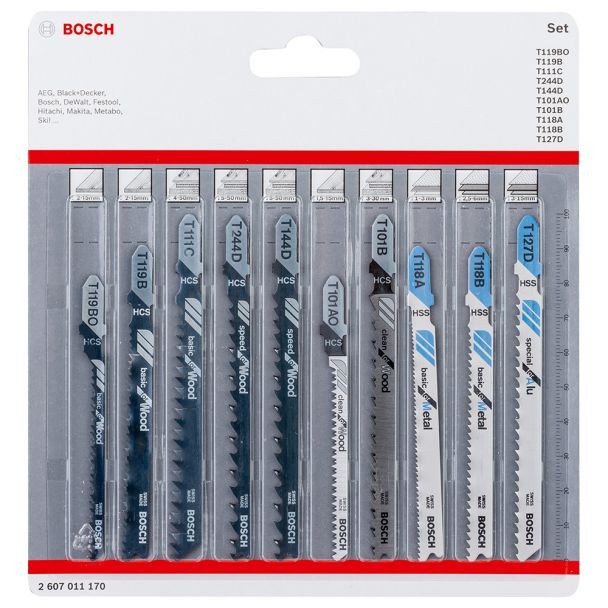 Set mixt 10 lame fierastrau pendular Bosch, 83 / 100 mm