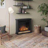 Hagen Deep Black semineu electric negru flacara 3D design minimalist