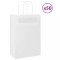 vidaXL Pungi de h&acirc;rtie 50 buc cu m&acirc;nere albe 21x11x31 cm