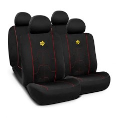 Set Huse Scaune Auto pentru Audi A1 - Momo Modern, negru si cusatura rosie, 10 bucati foto