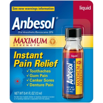 Set Tratament Oral, Anbesol, Maximum Strength, pentru Calmarea Durerilor Bucale, 12ml foto