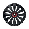 Set 4 Capace Roti pentru Skoda Nou Alb-Negru, model Trend Black Cu Inel Rosu, R15, SKODA