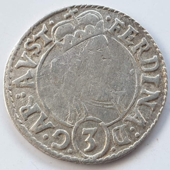 Austria Alsace 3 kreuzer ND (1584-95) argint Ferdinand ll de Tirol
