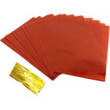 Set de 50 pungi pentru ambalare din celofan, 15 x 23 cm, cu legatori, perfect pentru delicatese si evenimente speciale, galben chihlimbar Galben chihl
