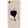 Husa silicon pentru Apple Iphone 6 Plus, Th Black Cat In Hands