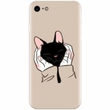 Husa silicon pentru Apple Iphone 5c, Th Black Cat In Hands