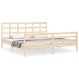 Cumpara ieftin Cadru pat cu tablie 200x200 cm, lemn masiv de pin