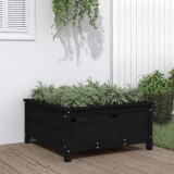 Jardiniera de gradina, negru, 82,5x82,5x39 cm lemn masiv de pin GartenMobel Dekor, vidaXL