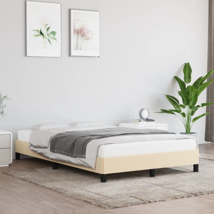 vidaXL Cadru de pat fără saltea, crem, 120x200 cm, textil 346709