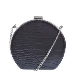 Clutch negru cu model animal print