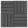 VidaXL Plăci podea &icirc;n relief, WPC, 11 buc., 30 x 30 cm, 1 mp, negru