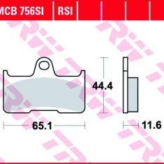 Set placute frana spate TRW MCB6756SI - ATV CF Moto C-Force - G-Force - Terralander 450-800 - Quadzilla - Yamaha YFM 660 FWA Grizzly (02-08)