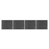 Cumpara ieftin Set panouri gard, 699x146 cm, gri, WPC