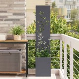 vidaXL Ecran de intimitate pentru grădină Floral Antracit 32 x 140 cm