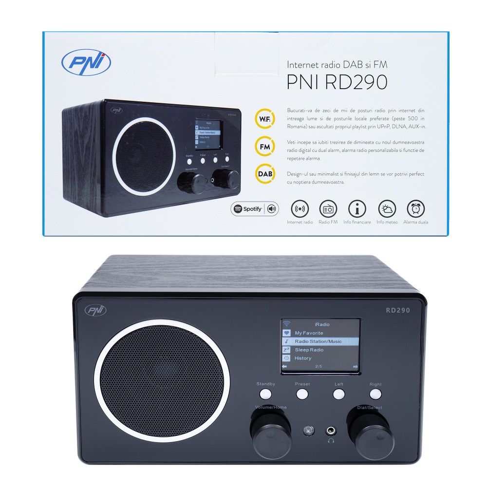 Resigilat : Internet radio DAB si FM PNI RD290 prin Wi-Fi, analog FM,  Spotify Conn | Okazii.ro