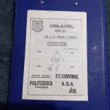 program Turneu Cupa 30 Dec. (Poli Tim., Corvinul,Jiul ASA TG. M.)