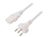 Cablu Alimentare 3x1mm2 IEC C13 Mamă PVC 1.8m Alb 10A