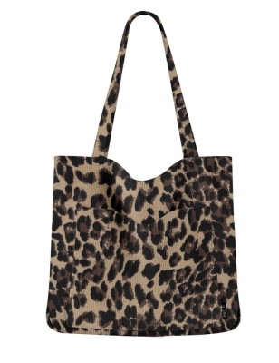 Geanta de umar pentru femei Prite, din velur, leopard print - RESIGILAT foto