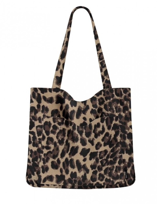 Geanta de umar pentru femei Prite, din velur, leopard print - RESIGILAT