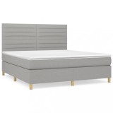 Cumpara ieftin Pat continental, gri deschis, 180x200 cm, material textil