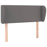 Cumpara ieftin Tablie de pat cu aripioare gri 83x23x78/88 cm piele ecologica