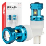 Bec LED CANBUS T15 W16W AMiO 6000K, 12V/24V, alb, montaj compact