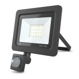 Proiector Forever Light Proxim, 24 LED-uri, 20 W, 4500 K, 1600 lm, IP66, senzor de miscare, aluminiu, sticla, Negru