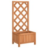 Jardiniera cu spalier, maro, lemn masiv de brad