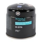 Butelie gaz butan 190g cu valva Detoolz DZ-EI116 &ndash; rezerva pentru lampa instalator
