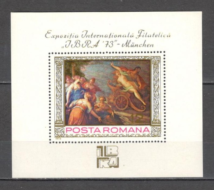 Romania.1973 Expozitia filatelica IBRA:Pictura-Bl. ZR.478