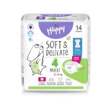 Scutece Happy Soft &amp; Delicate 8-14 kg Maxi Marimea 4, 14 bucati, Bella Baby