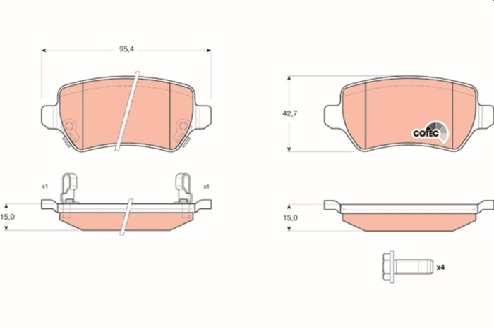 TRW GDB1515 COTEC set placute frana,frana disc