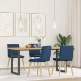 VidaXL Scaune de bucătărie, 4 buc., albastru, material textil