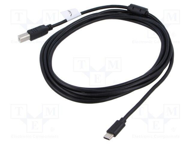 Cablu USB 2.0 USB B la USB C 3m negru LANBERG