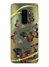 Husa Silicon Soft Upzz Print Samsung Galaxy S9+ Plus Model Golden Buterrfly foto